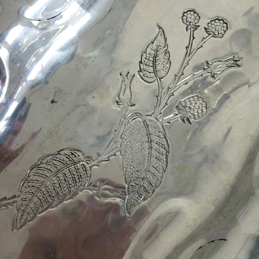 Vintage Wrought Farberware Tray Hammered Alminum Brooklyn NY